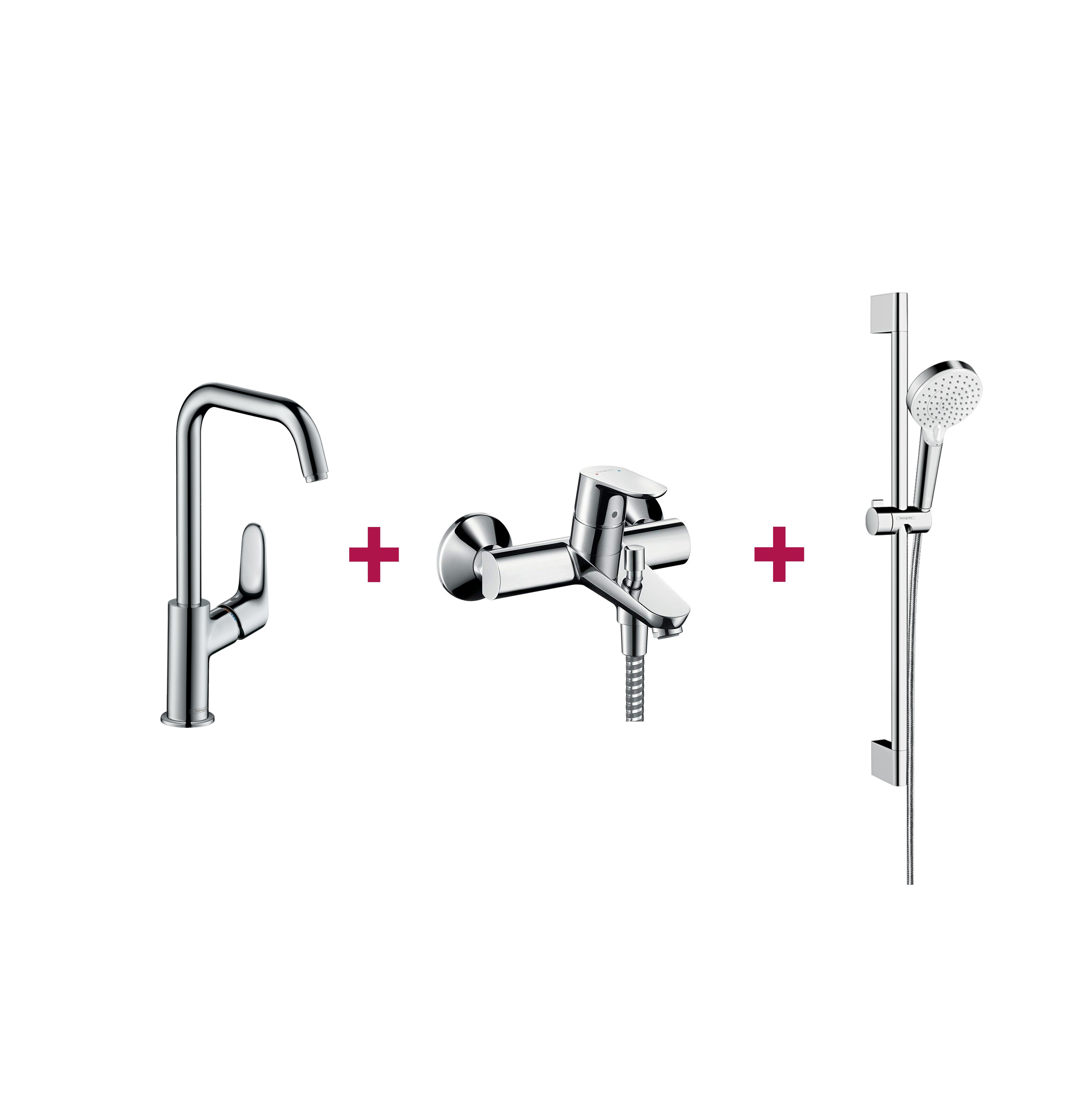 Hansgrohe Focus Kuğu Lavabolu Üçlü Set